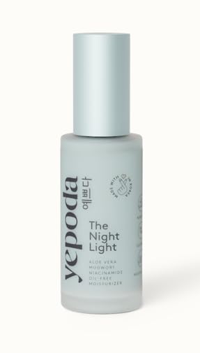 YEPODA - THE NIGHT LIGHT - Oil Free Night Cream with Aloe Vera, Mugwort and Niacinamide. Korean Skin Care (50ml)