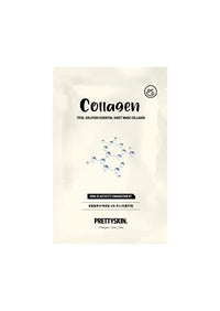 Pretty Skin Total Solution Essential Sheet Peel Off Face Mask - Collagen - Moisturising for Healthier Skin Improved Elasticity - 23g