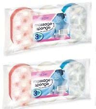 Cotton Tree 2 x Packs Of Massage Sponge - 3 Per Pack Assorted Colours