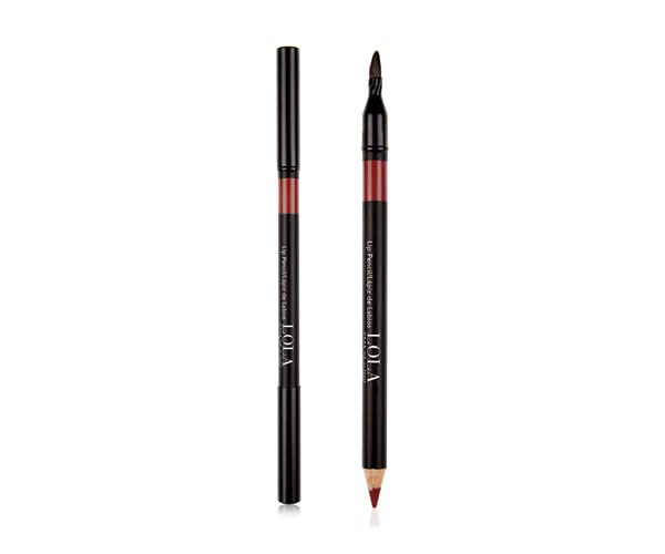 Lola Make-Up Cosmetic Lip Pencil, Soft And Precise, Long Lasting, Anti-Color Feathering, Built In Lip Brush, Vegan, No.4 Berry
