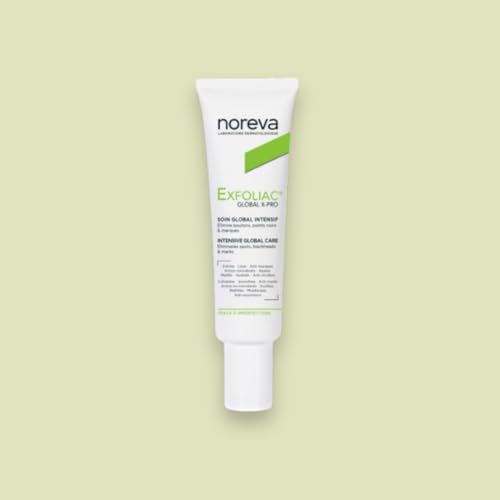 Noreva Brand Exfoliac Global X-Pro Intensive Cream for Skin, 30 ml - Soothes Pimples, Rebalances, Exfoliates, Reduces Sebum Production & Provides Long-lasting Hydration