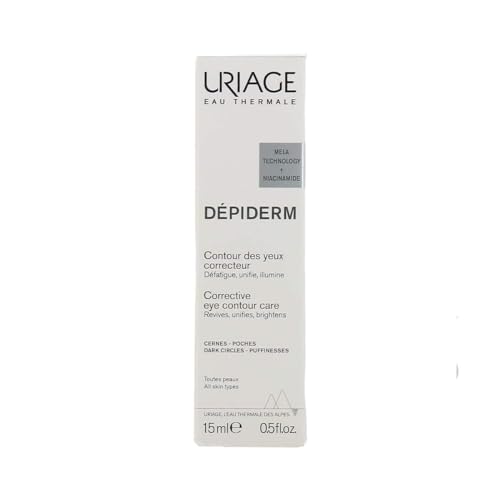 Uriage Dépiderm Corrective Eye Contour 15ml - Anti-Puffiness & Dark Circles - Moisturizing & Protective Eye Corrector - Dermatologically Tested