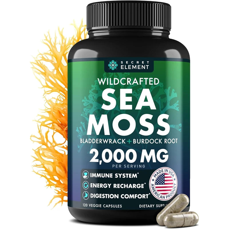 Secret Element Sea Moss Capsules Irish Sea Moss Advanced with Burdoc