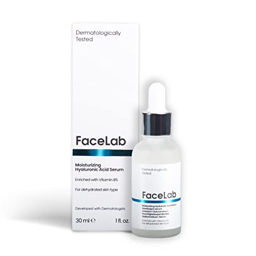 FaceLab Hyaluronic Acid Serum, Deep Hydration, Anti-Aging, Reduces Fine Lines and Wrinkles, Soothes Irritated Skin, Improves Texture, for All Skin Types, 30ml