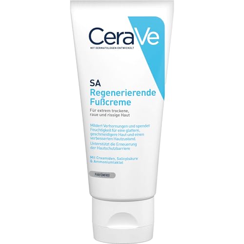 CeraVe SA Renewing Foot Cream With Salicylic Acid & 3 Essential Ceramides, Exfoliating Treatment for Extremely Dry Rough Bumpy Feet, Fast-Absorbing, Dermatologist Developed, 88ml