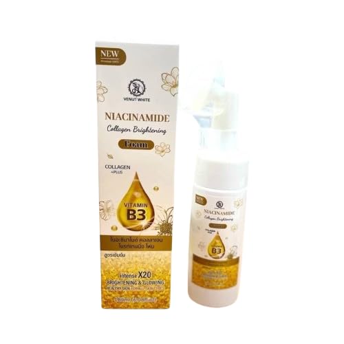 RKS BEAUTY PRODUCTS Venus White Niacinamide Collagen Brightening Foam with Vitamin B3, 20x Brightening Formula 180ML