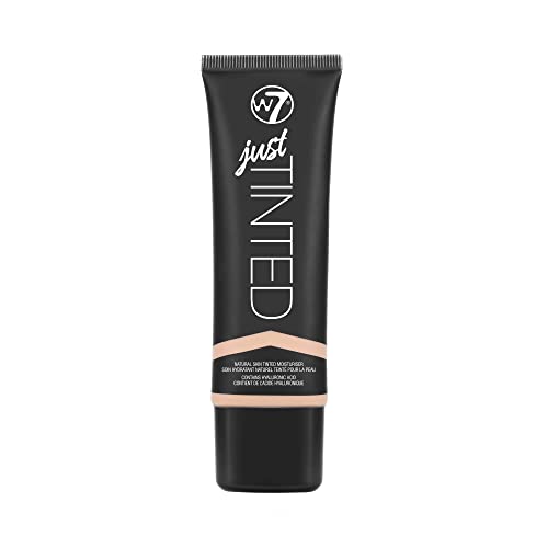 W7 Just Tinted Moisturiser - Natural Skin Base With Hyaluronic Acid & Niacinamide - Hydrating & Lightweight Face Makeup (Light Nude)