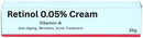 Retinol 0.05% Cream for Anti- Aging, Wrinkles & Acne Treatment 20g
