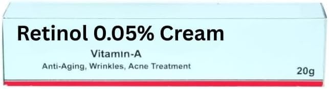 Retinol 0.05% Cream for Anti- Aging, Wrinkles & Acne Treatment 20g