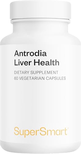 SUPERSMART Antrodia Liver Health - Powerful and Fast Liver Detox - Clinically Tested Antrodia Camphorata for Detox & Liver Support - >0.3% Antroquinonol - 60 Capsules - SuperSmart