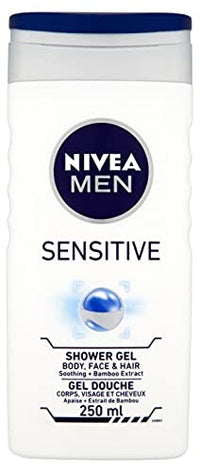 NIVEA Nivea MEN Shower Gel Twin Set SENSITIVE & POWER FRESH Body, Face & Hair Wash 2 x 250ml Exclusive Selection from Kingdom Supplies.
