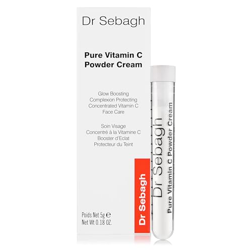 Dr Sebagh Pure Vitamin C Powder Cream Pro Size- Brightens, Fades Pigmentation, Boosts Collagen | Clinically Proven Radiance | Unique Powder-to-Cream Formula- 1 x 5gm