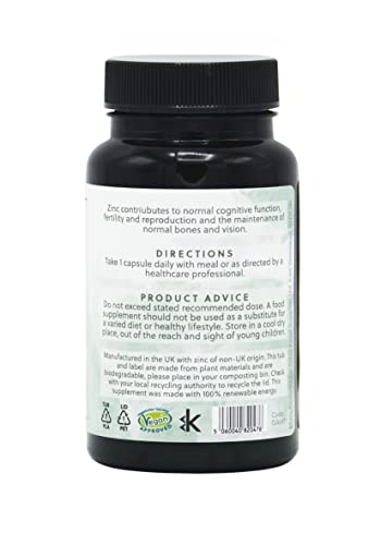 Zinc & Copper Supplement | 15mg Zinc & 1mg Copper per Capsule | 60 Vegan Capsules | G&G Vitamins