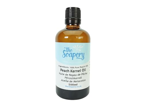 The Soapery Peach Kernel Oil 100ml - Carrier Oil for Massage, Skin and Hair Treatments -100% Pure and Natural