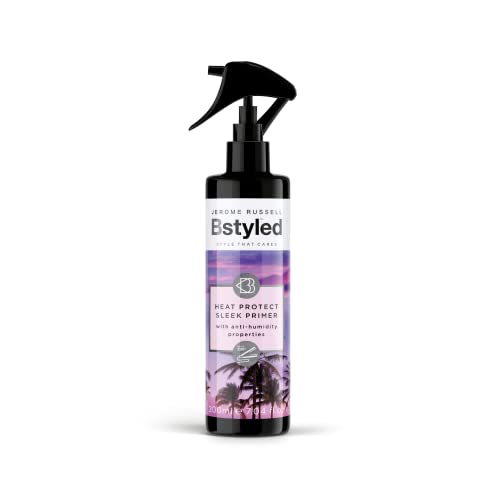 Jerome Russell BStyled Heat Protect Sleek Primer - Heat Protection For Smooth Hair & Frizz Ease with Pomegranate, Turmeric & Bond building Technology, Vegan Hair Care 200ml