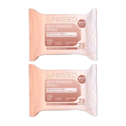 Generic Self-Tanning Wipes – 2 x 25 Pack (50 Wipes Total) | Gradual Self-Tan Towelettes for Face & Body | Vegan, Streak-Free, Quick-Drying | Unisex Bronze Glow.