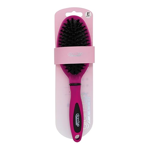 GLAM UP Oval Bristle Bellows - Detangling Hair Brush - Medium - 250 mm x 70 mm - Fuchsia - Women's Hair Brush - All Hair Types