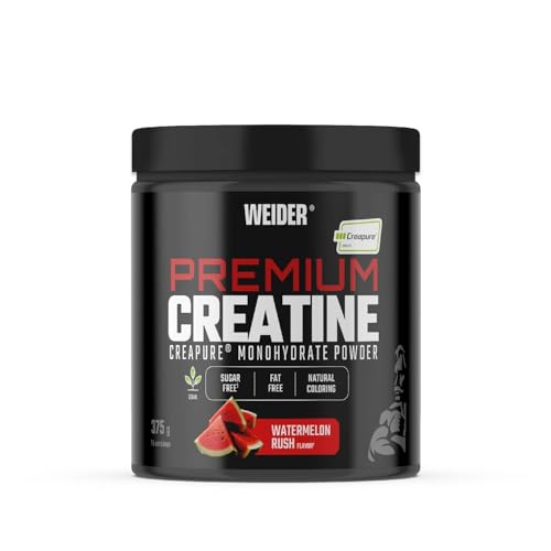Weider Premium Creatine (375g) Watermelon Flavour, Creatine Monohydrate 100% Creapure Quality, No Added Suger, Vegan, Helps to Increase Physical Performance (75 Servings)
