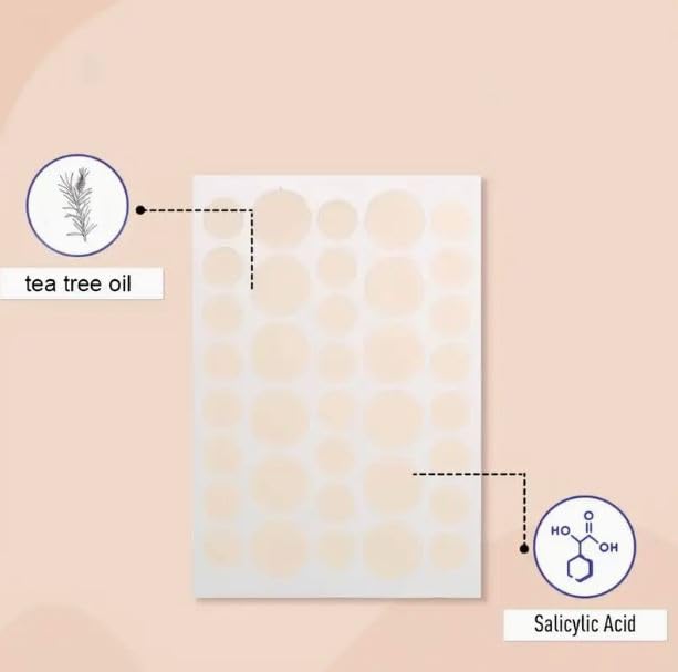 Generic 360 Non-Toxic Acne Patches with Tea Tree Oil and Salicylic Acid - Great for Daytime and Night time Use, Invisible, Waterproof, Suitable for All Skin Types