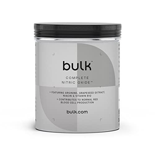 Bulk Complete Nitric Oxide Capsules, Pre Workout, Pack of 180, Packaging May Vary