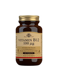 Solgar Vitamin 100 µg B12 Tablets - Pack of 100 - Easy to take form - For healthy nervous system, heart and mind - Red Blood Cell Formation - Vegan