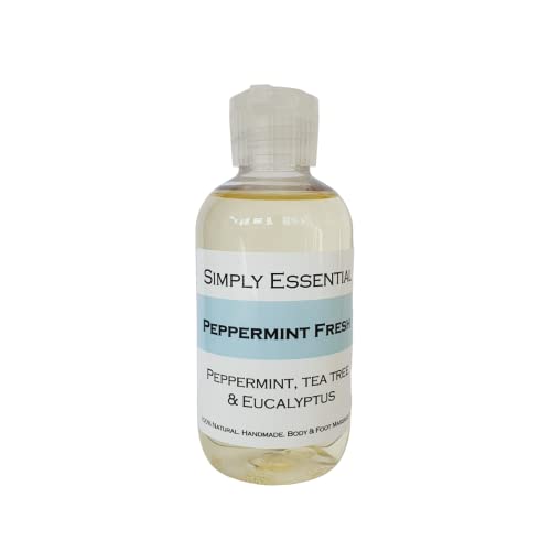 Simply Essential Peppermint Fresh Massage & Foot Oil with Peppermint, Tea Tree & Eucalyptus 100ml Refreshing & Uplifting