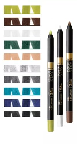 2 x Avon Powerstay Power Stay Creamy Big Gel Paint Pencil Liner Eyeliner (Black)