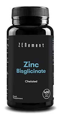 Zinc, 25mg (Bisglycinate), 400 Tablets | Chelated | Antioxidant, Supports The Immune System, Skin, Hair and Eyesight | Vegan | Zenement