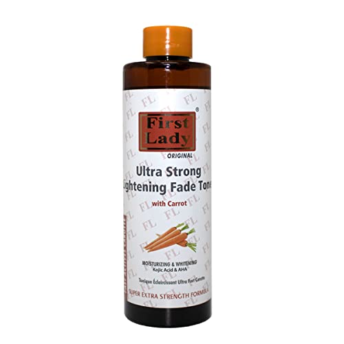 FIRST LADY First Lady Ultra Strong Carrot Skin Brightening Face Toner 200ml - with kojic Acid & aha Lactic Acid, Fade hyperpigmentation, Dark Spots, Acne, Glow Tonic, Melanin, Toning