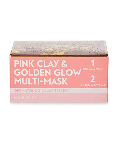 Gift Pink Clay And Golden Glow Multi Mask Brightening Pores Refining Face Hydrating Radiance Enhancer 100ml