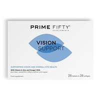 FutureYou Cambridge Prime Fifty Vision Support Eye Vitamins – Lutein & Zeaxanthin Supplement with Vitamin A, Zinc & Omega 3 DHA – Eye Care Lutein Supplement to Support Vision for Over 50s