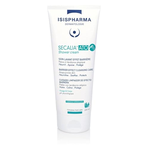 IsisPharma ISISPHARMA SECALIA ATO Shower gel 200 ml - Body wash for Dry skin with atopic tendency - Body Care Barrier effect - Nourishes and soothes itching - Family Size Bodywash - Made in France