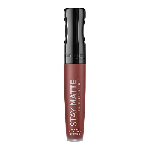 Rimmel London Stay Matte Liquid Lipstick, Troublemaker, Nude Shade 5, 5.5 ml