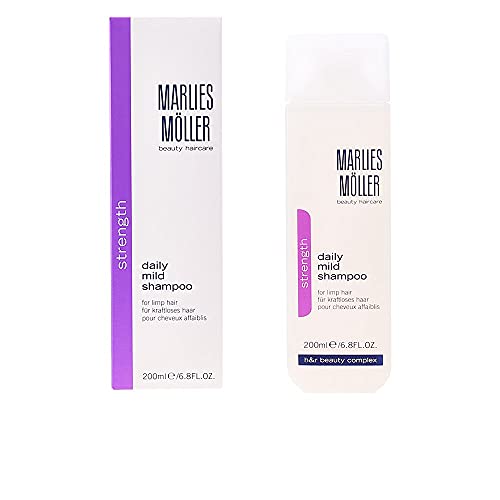 Marlies Möller Strength Daily Mild Shampoo - Moisturizing shampoo with plant extracts and proteins - Gentle hair care for strong hair - Made in Germany - 200 ml