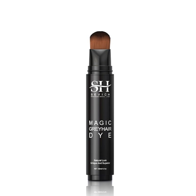 SEVICH Grey Hair Dye Brush Pens - Hair Root Touch Up Temporary White Hair Cover for Solon Home 20ml Black