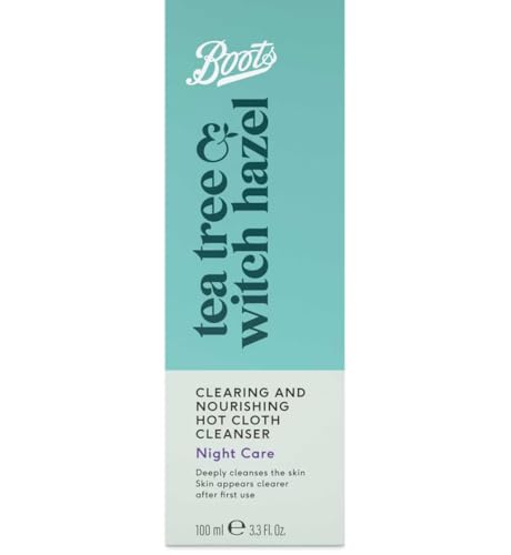 Tea Tree & Witch Hazel Night Care Hot Cloth Cleanser, Clearing and Nourishing, 100 ml