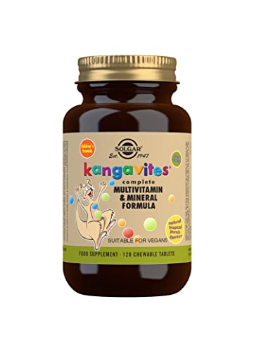 Solgar Kangavites Tropical Punch Complete Multivitamin and Mineral Formula Chewable Tablets - Pack of 120 - 28 Active Ingredients - Supports a Healthy Lifestyle - Vegan and Gluten Free