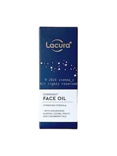 Lacura | Overnight Face Oil - Hydrating Formula - With Nourishing Almond, Jojoba, Peach & Cranberry Oils | 30mL