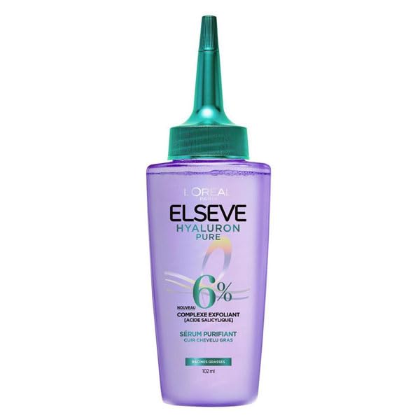 L'Oreal Paris L’Oréal Paris L'Oréal Paris - Purifying Serum for Oily Scalp - Salicylic & Hyaluronic Acid Complex - Hair Care Protocol - Elseve Hyaluron Pure - 102 ml