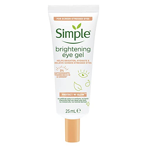 Simple Protect ‘n’ Glow Brightening Eye Gel cruelty-free and vegan for the protection and hydration of screen-stressed and tired eyes 25 ml