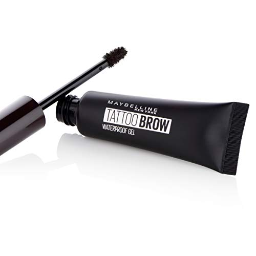 Maybelline New York Eyebrow Gel, Tattoo Brow Waterproof Eyebrow Gel, No. 08 Black, 5 ml