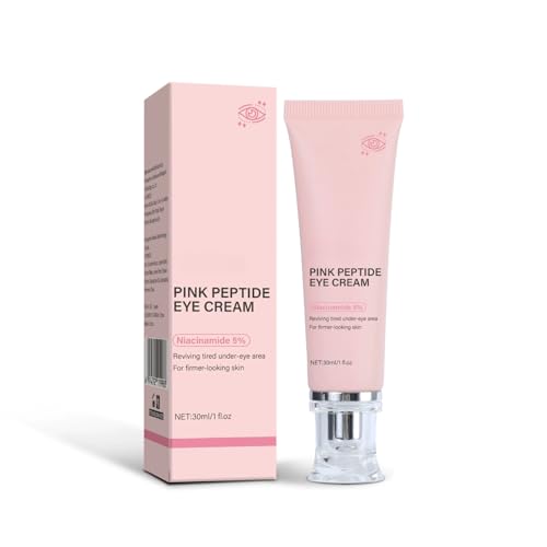 Trendyfave Pink Peptide Eye Cream - Hydrating & Nourishing Anti-Aging Eye Treatment for Fine Lines & Puffiness Dark Circles, 30ml