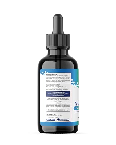 Biopharm-X Multivitamin Liquid for Adults (1 Month Supply) Complete Daily Vitamins for Energy, Immunity & Wellness – Fast Absorbing