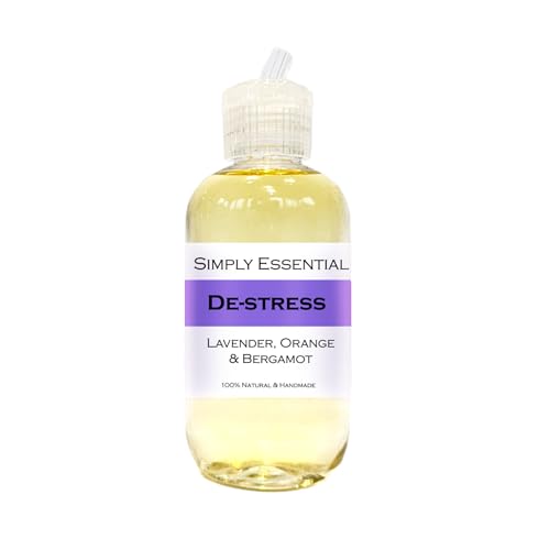 Simply Essential De-Stress Massage Oil with Lavender, Orange & Bergamot 100ml Relax Unwind Relaxation Blend
