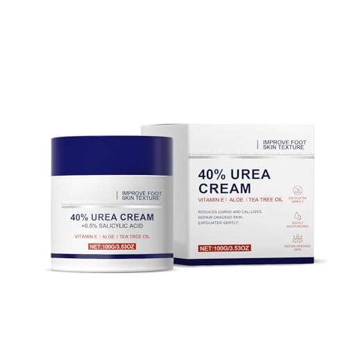 OKAQEE 40% Urea Foot Cream Plus Salicylic Acid - Foot & Hand Cream for Dry Cracked - for Feet Maximum Strength