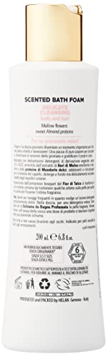 Helan, Fior di Talco, Gentle Bubble Bath, Body and Hair Shower Gel - Moisturising and Restructuring Shampoo - Natural, Scented, with Mallow Flowers and Sweet Almonds - 200 ml