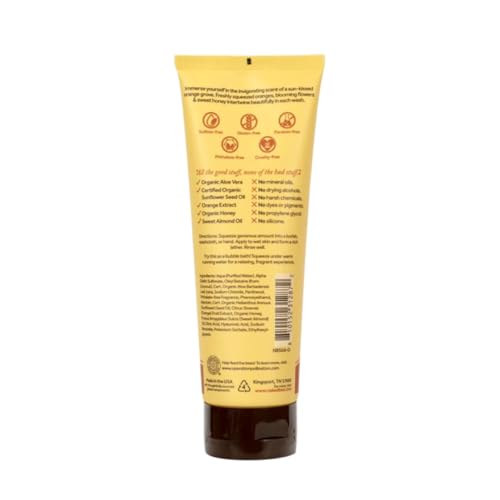 The Naked Bee Sulfate-Free Body Wash Shower Gel | All Skin Types Hypoallergenic Orange Blossom Honey, 237ml – Hydrating, Cruelty-Free, Paraben-Free, and Organic Skincare