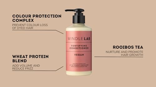 WINDLE Fortifying Conditioner by Windle LAB - With Rooibos Tea & Wheat Protein - Sulphate Free Conditioner For Fine Hair, Thinning & Colour Treated Hair - 250ml