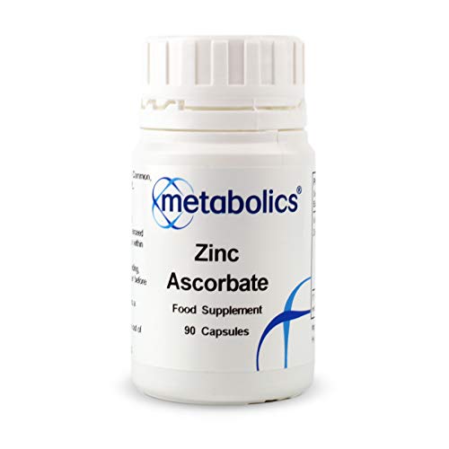 Metabolics Zinc & Vitamin C Capsules | Zinc Supports The Immune System- Highly Bio Available Zinc Vegetable Capsules Made in The UK to GMP Quality Standards