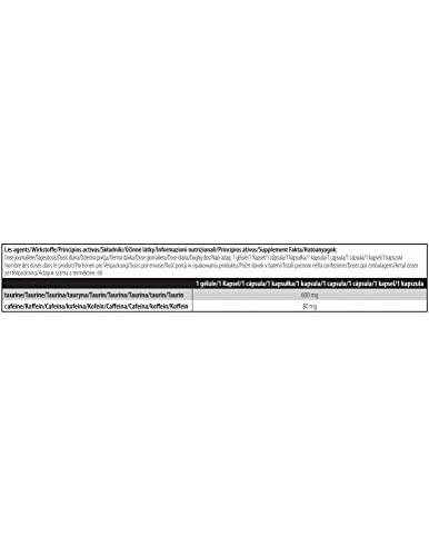 BioTechUSA Caffeine + Taurine | Each Capsule Contains 80 mg of Caffeine and 600 mg of Taurine | GMO-Free | Gluten-Free, 60 Capsules